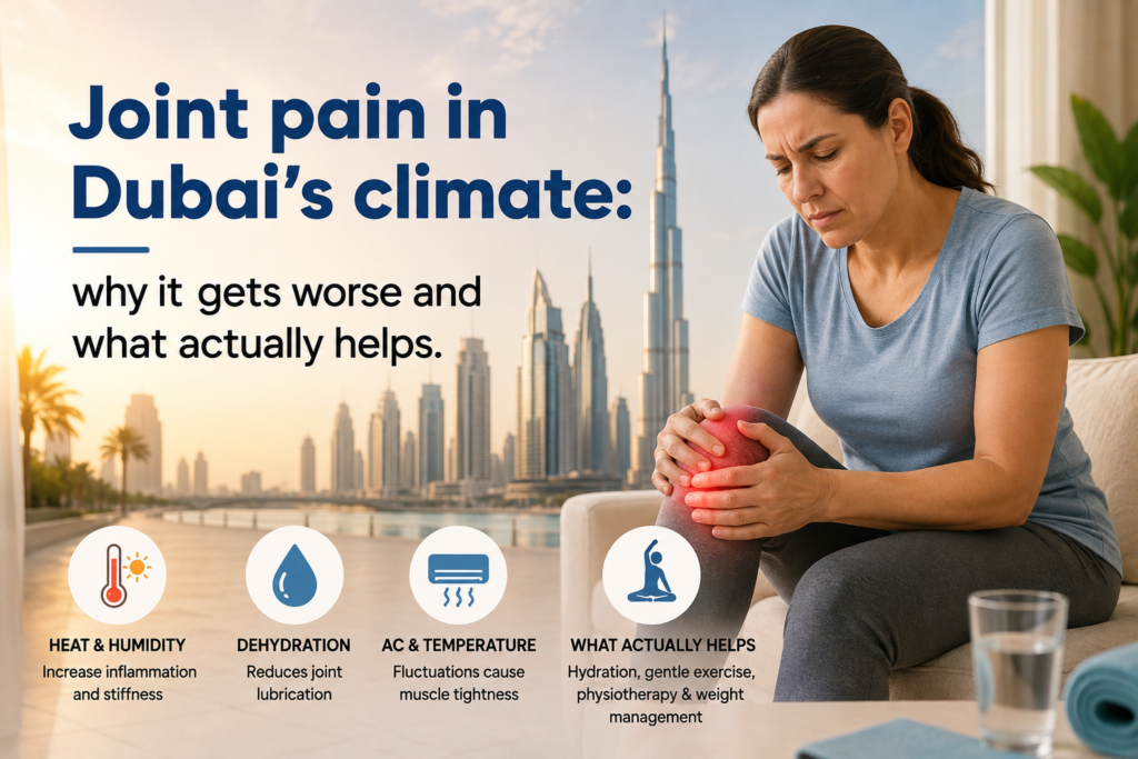 Joint pain in Dubai’s climate: why it gets worse and what actually helps.
